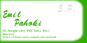 emil pahoki business card